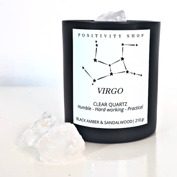 Virgo-sojvaxljus med stjärntecknet Jungfrun och bergkristall för wholesale av Positivity Shop