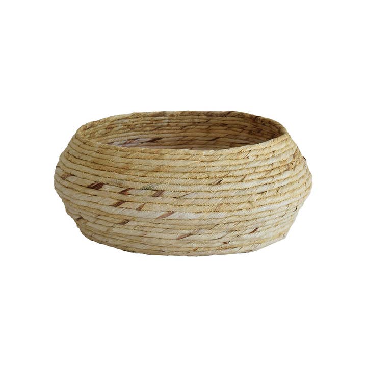 ROUND ABACA FIBER BASKET D42XH16.5CM DOUNIA for wholesale by Now's Home