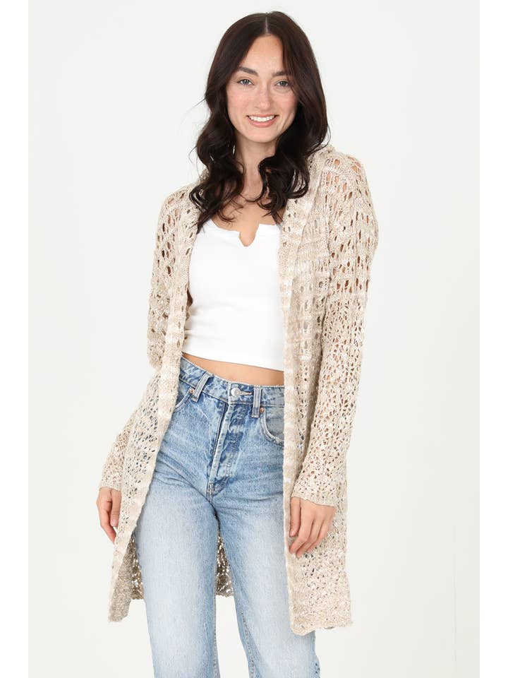 ANGIE - Wholesale Cardigan - Women's - XHN02-ASIS HOODED CARDIGAN SWEATER