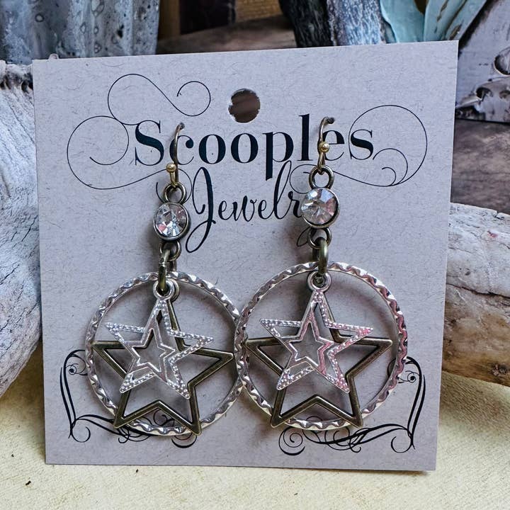 Scooples Jewelry - Venta al por mayor Pendientes colgantes - Pendiente Estrella Solitaria0