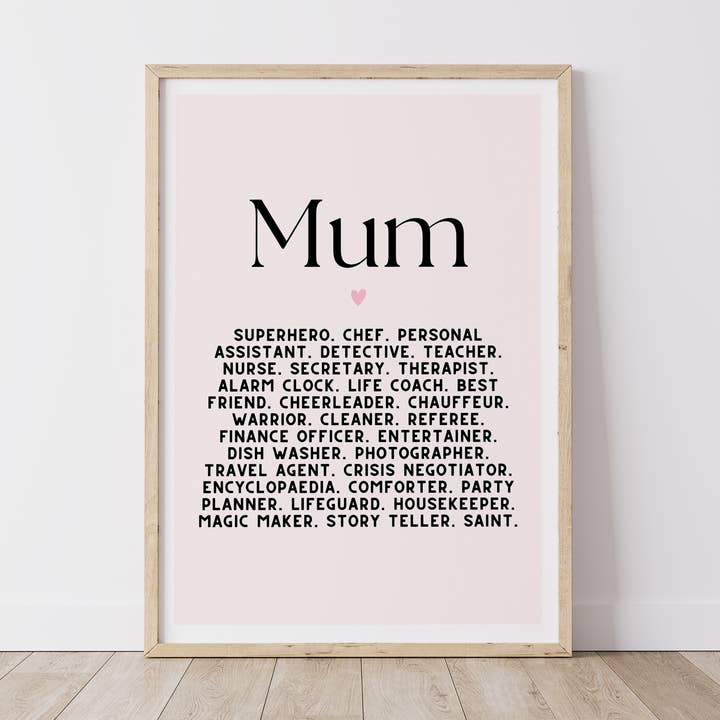 Mum Definition Print for wholesale by Chalk & Ivy Prints