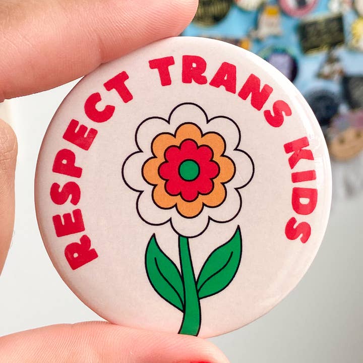 Wild Rabbit Beads - Vendita all'ingrosso Spilla da bavero - Tasto Pinback (Respect Trans Kids)0
