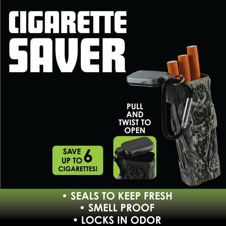 Novelty Closeout - Wholesale Humidor/Cigar Accessory - Smokezilla Metal Cigarette Saver Container Assortment- 6/Pk