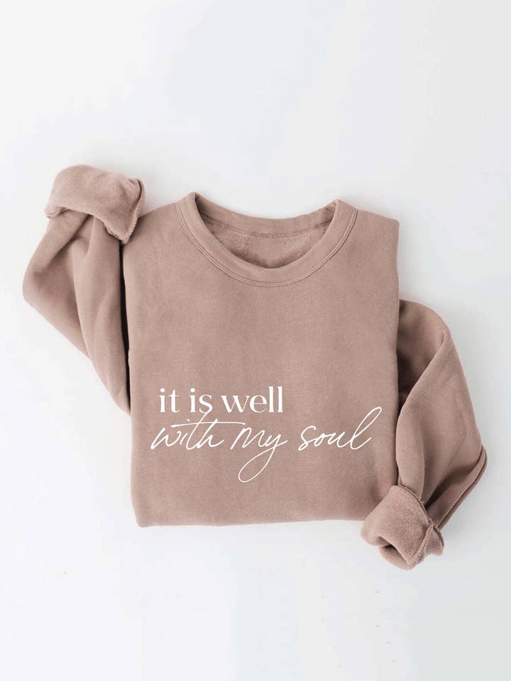 OAT COLLECTIVE - Wholesale Graphic Sweatshirt - Women's - IT IS WELL WITH MY SOUL Graphic Sweatshirt Top1