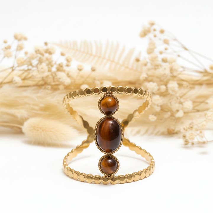 Anello Pietra Occhio di Tigre per la vendita all'ingrosso da parte di Produtos Namasté