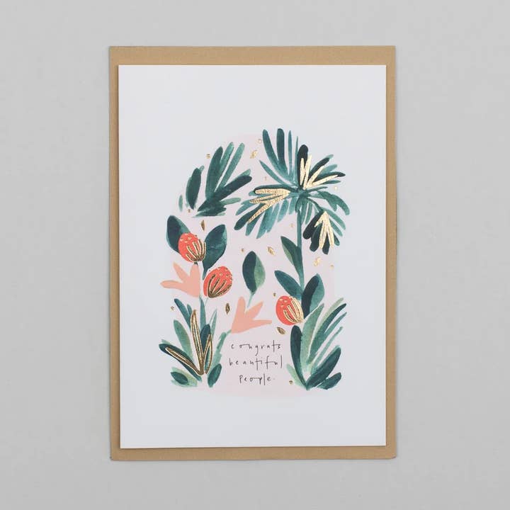 Katie Housley - Wholesale Wedding card - CONGRATS BEAUTIFUL PEOPLE WEDDING ENGAGEMENT FOILED CARD0