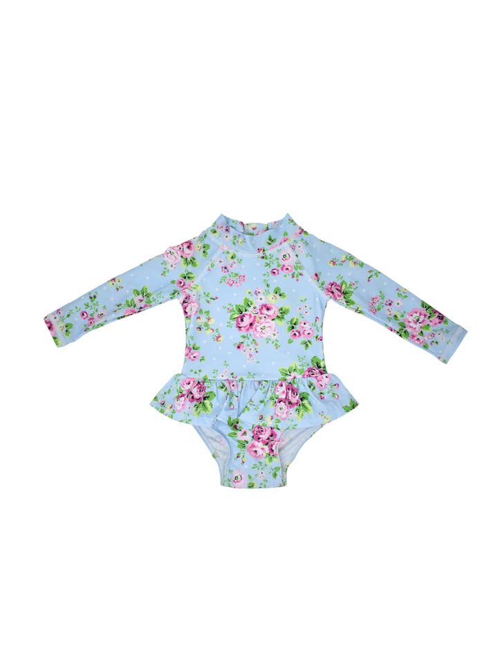Flap Happy - Vendita all'ingrosso Rashguard - Neonati - Costume da bagno per bambine Alissa con volant Rash Guard, UPF50+4