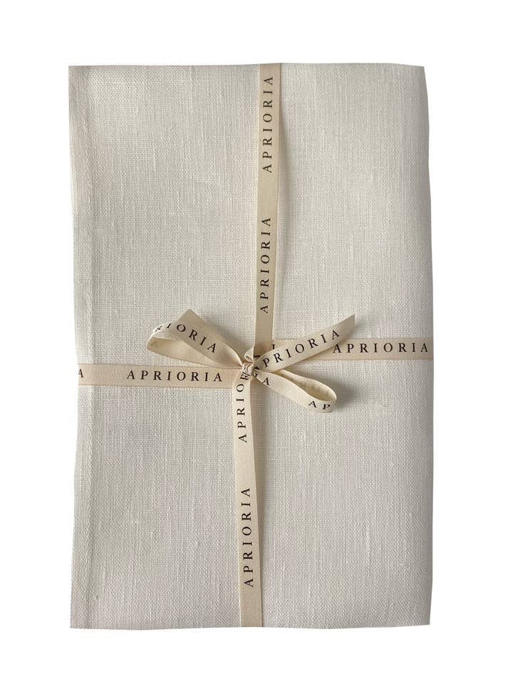 100% Pure Linen Table Runner, White for wholesale by Aprioria