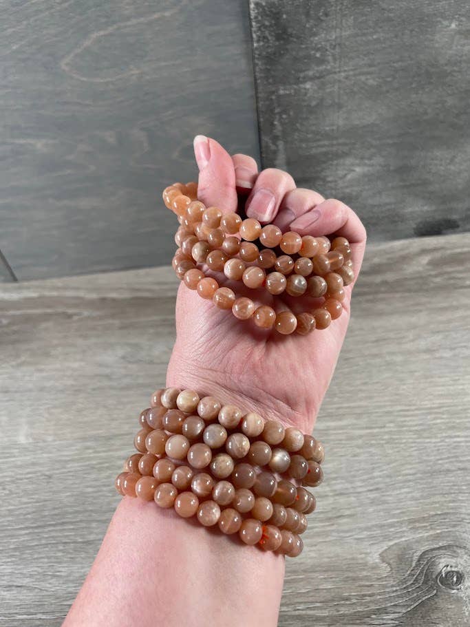 Keystone Crystals - Wholesale Beaded Bracelet - 8mm Round Gemstone Beaded Bracelets – Assorted Crystals Bulk44