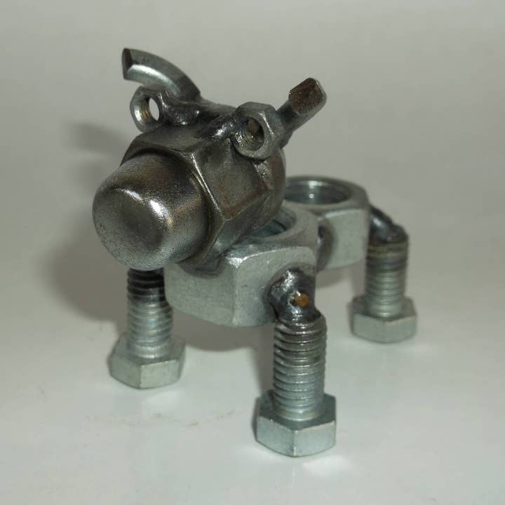 Creations Welded - Vendita all'ingrosso Statuette decorative - Pitbull, statuetta per cani in metallo, arte upcycled, cane in miniatura0