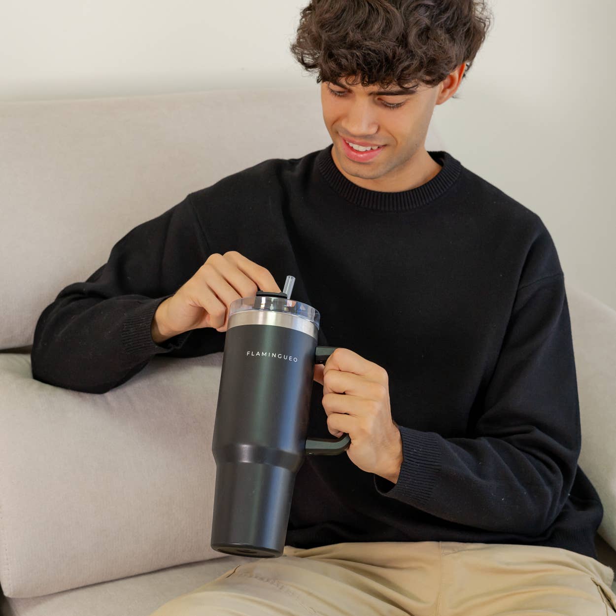 Flamingueo - Wholesale Insulated Mug/Tumbler - Black thermos bottle stainless steel 5