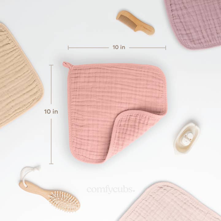 Comfy Cubs - Wholesale Wash cloth – Child & baby - Muslin Baby Washcloths, Soft 10"x10" Cotton by Comfy Cubs119