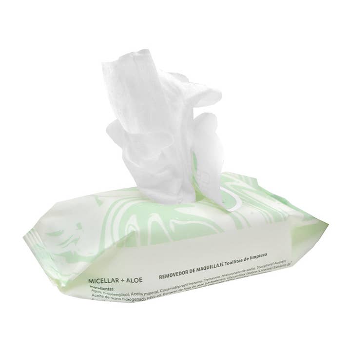 PINEAPPLE Beauty - Wholesale Face & body wipes - Celavi MT028 Micellar Aloe Make-up Cleansing Towelettes -6 3