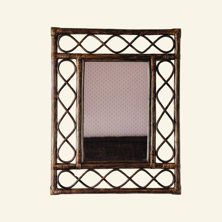 Retro Rattan Mirror (Teak) for wholesale by Hastshilp