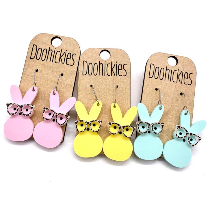 Nerdy Bunny Dangles - Easter Earrings for wholesale by Doohickies