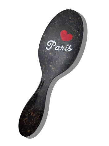 Hand-painted Love Paris Amazing Hair Day Brush | Eco-Friendly for wholesale by Solar Eclipse