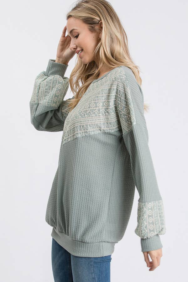 lovely melody - Venta al por mayor Sudadera - Mujer - Sudadera gofre bordado Celia LMT1406-Celia6