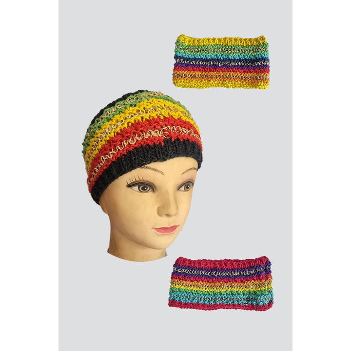 Kathmandu Imports - Wholesale Fashion Headband - Women's - Rainbow Head Wrap Headbands (HB-68)