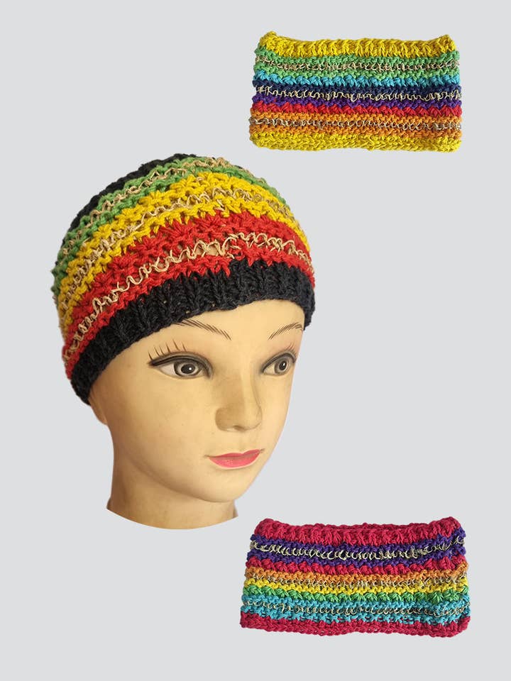 Cerchietti Rainbow Head Wrap (HB-68) per la vendita all'ingrosso da parte di Kathmandu Imports