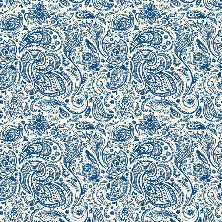 Bandanna - 22" MADE IN USA - English Indigo Paisley for wholesale by The Bandanna Company