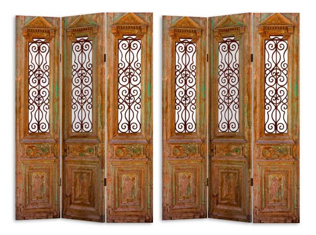 brown Three-Panel Window Print Screen CM120,6x2,5h180 for wholesale on Faire2