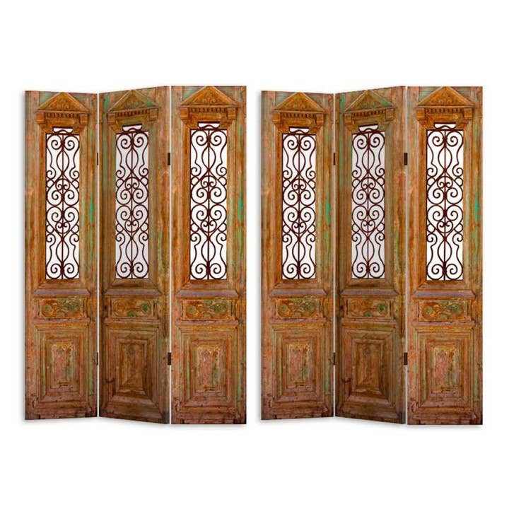 brown Three-Panel Window Print Screen CM120,6x2,5h180 for wholesale on Faire2