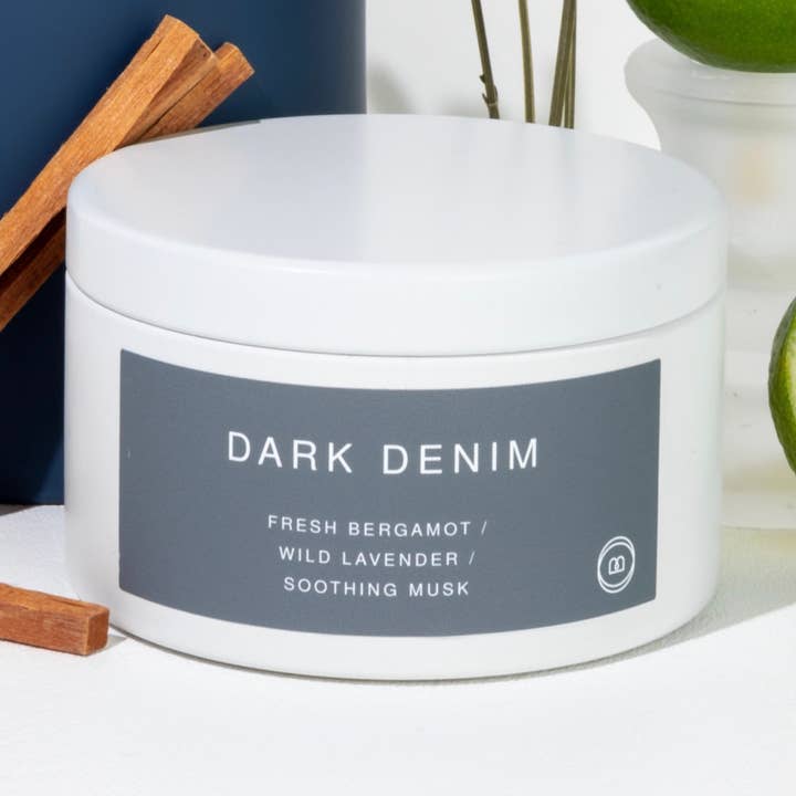 Dark Denim Metal Tin for wholesale by Blank Mason