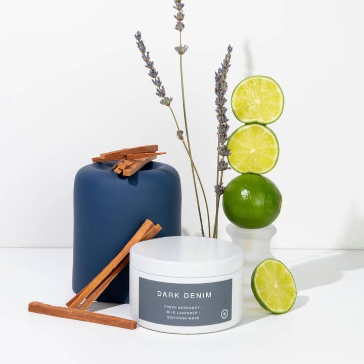 Dark Denim Metal Tin for wholesale by Blank Mason