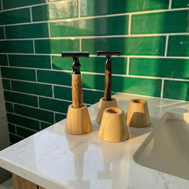 Bamboo Razor Holder Stand for wholesale by Bamboo Switch