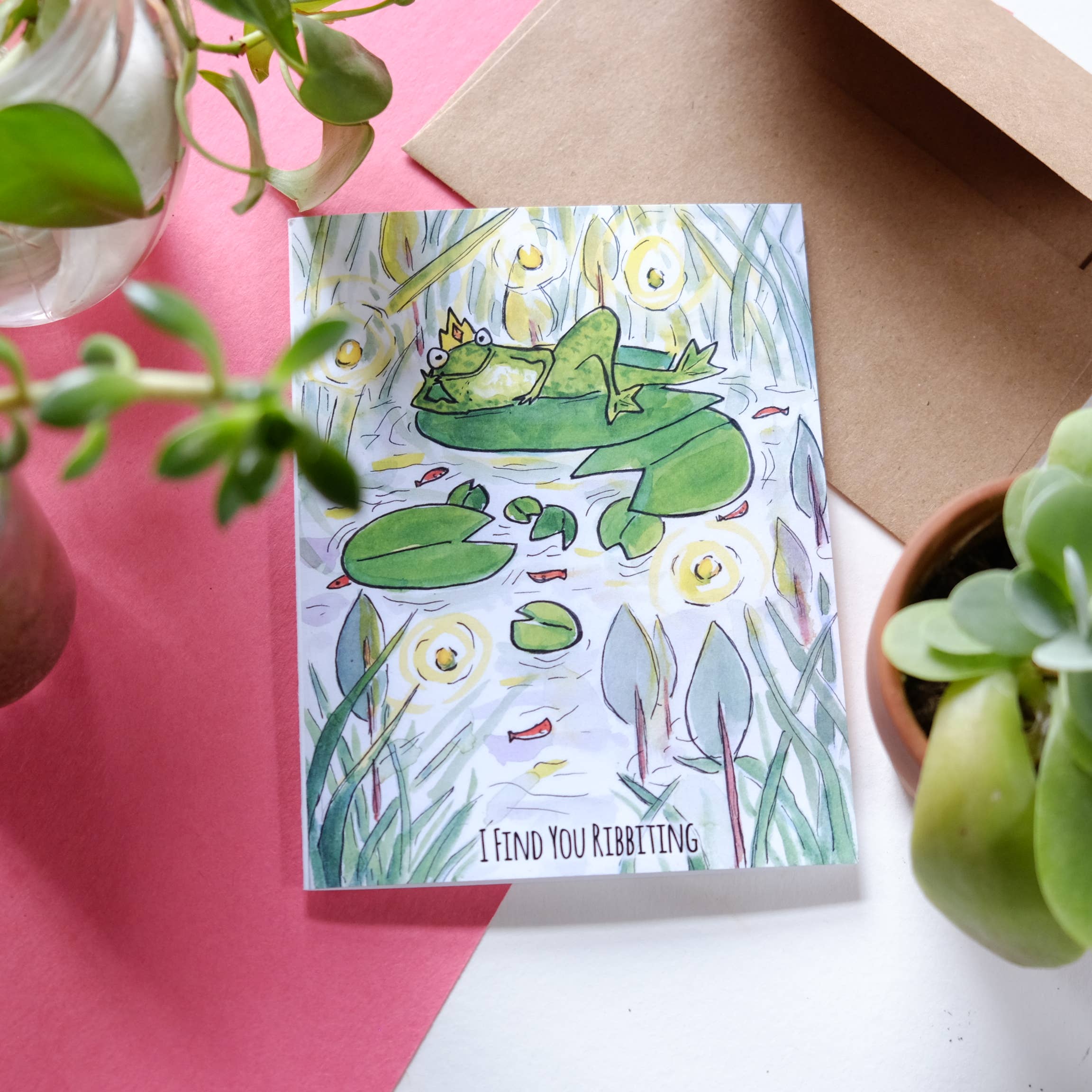 SquidCat, Ink - Wholesale Love Card - Ribbiting Card1