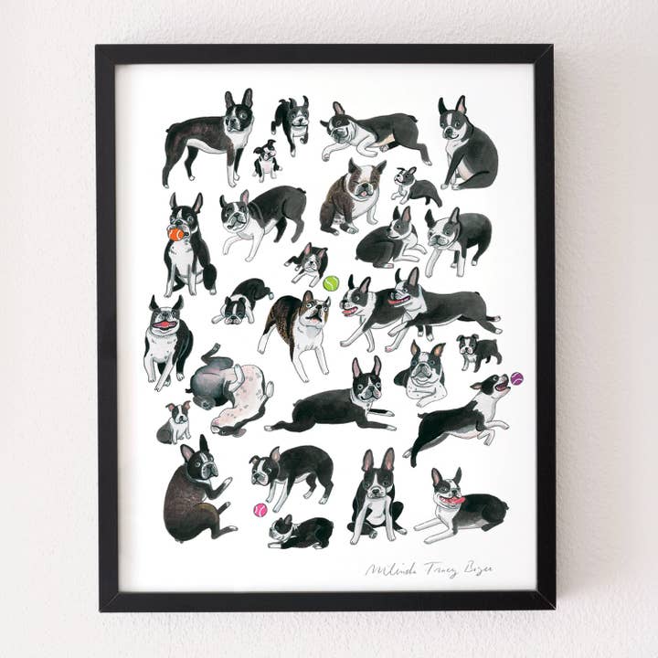 Imprimé Boston Terrier pour la vente par Party Mouse Studio