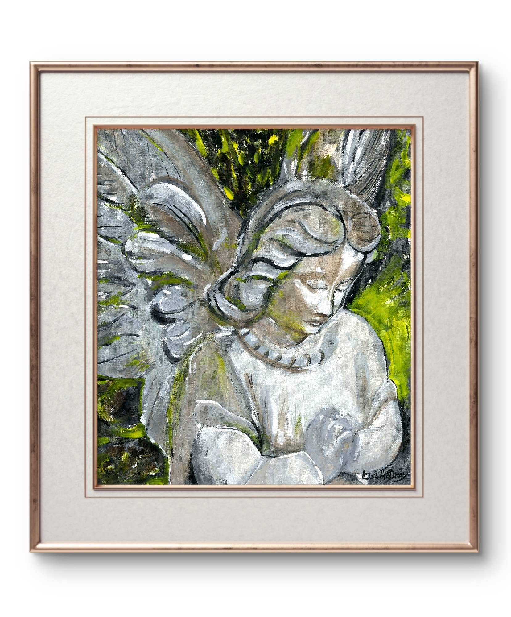 House Candy Wall Art | Lisa Alex Gray – wholesale Art print – Angel in Prayer – Tranquil Spiritual Wall Art Print 1