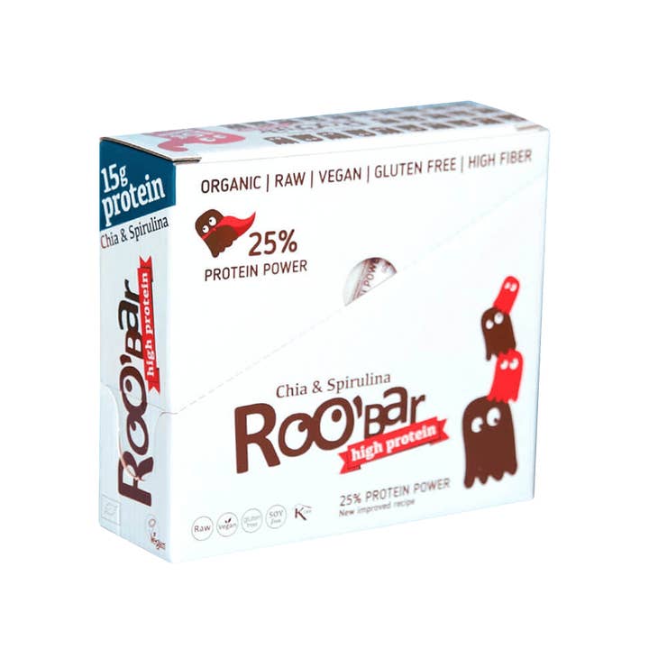 Smart Organic - Wholesale Snack Bar - Protein Chia & Spirulina Bar, Bio, Roobar, 60g2