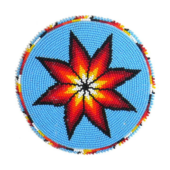 Perle de 5,0 pouces, écusson perlé en rosette, applique en médaillon pour la vente par KANGURAH