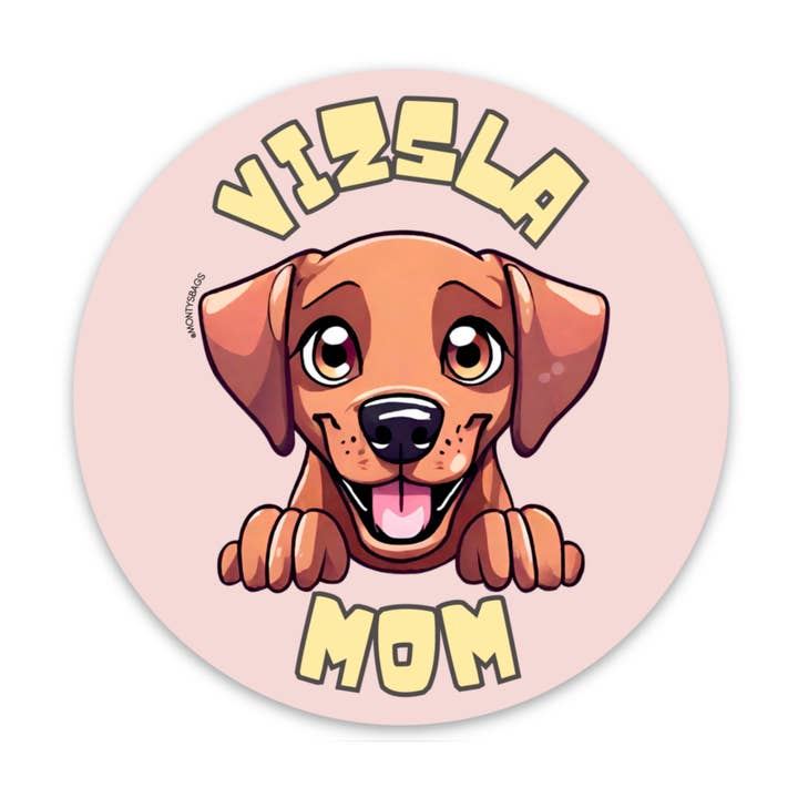 Vizsla Dog Mom Vinyl Sticker for wholesale by Monty's Bags