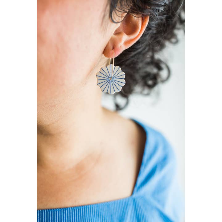 Jenna Vanden Brink Ceramics - Wholesale Hoop Earrings - Pinstripe Pinwheel Hoops4