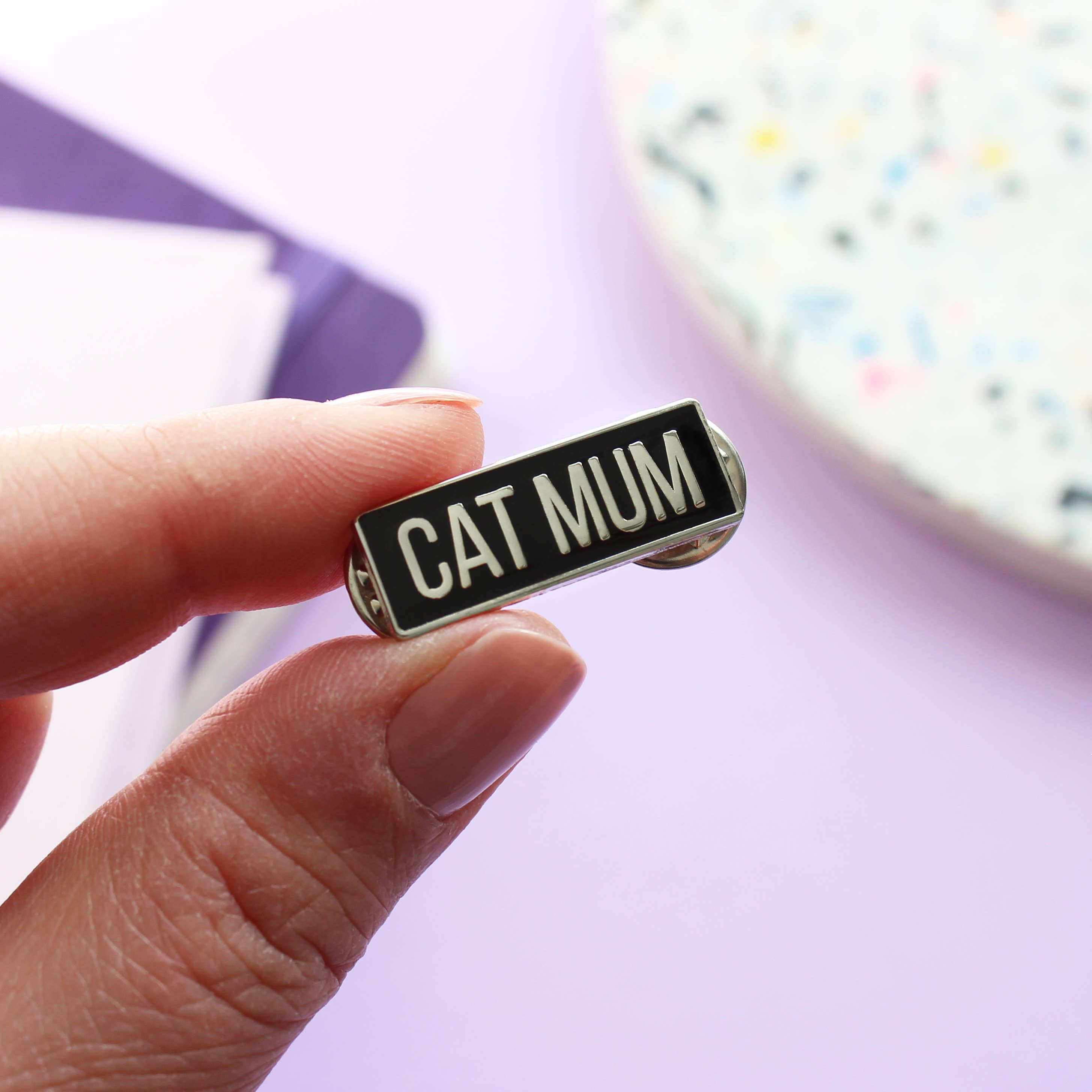 Purple Tree Designs - Wholesale Lapel Pin/Button - Cat Mum Enamel Pin Badge1