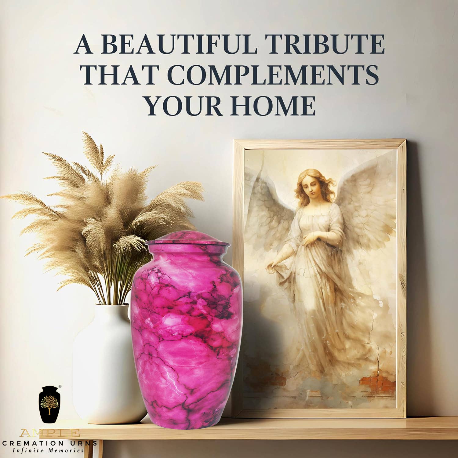 Ample Cremation Urns - Wholesale Urn - Beautiful Pink cremation urns handmade for human ashes6