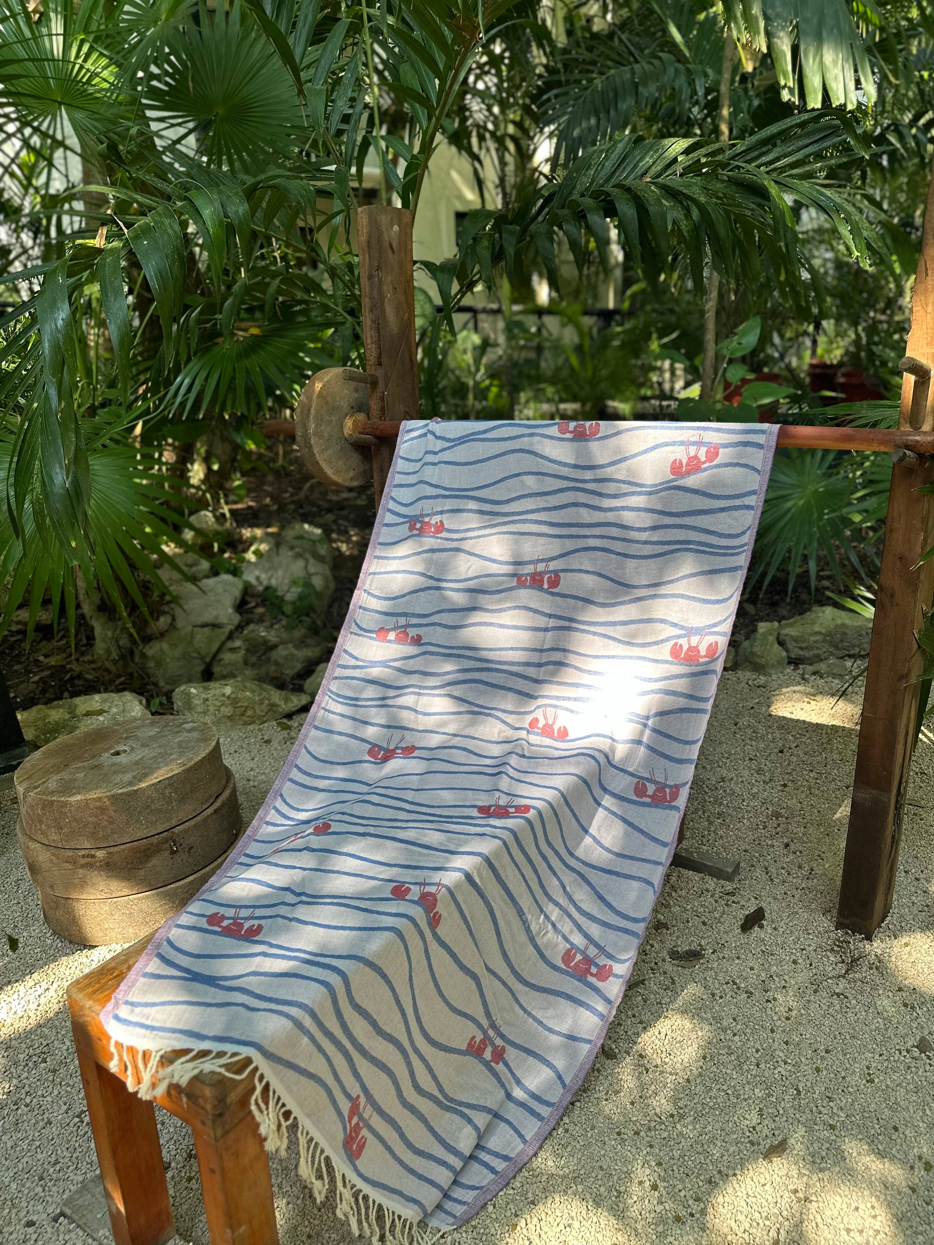 Ramus & Co. - Wholesale Beach Towel - Lobster n' Waves Turkish Beach Towel6