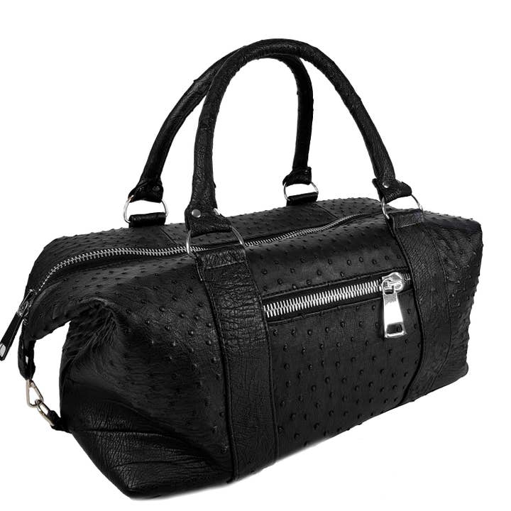 Svart resväska av äkta strutsläder för wholesale av ANKO