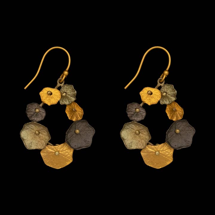 Nasturtium Hoop Wire Earrings for wholesale by Michael Michaud
