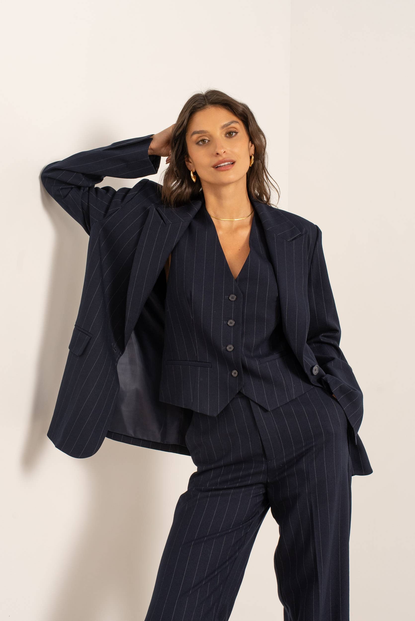 Attentif Paris - Wholesale Blazer - Women's - Oversized pinstripe blazer9