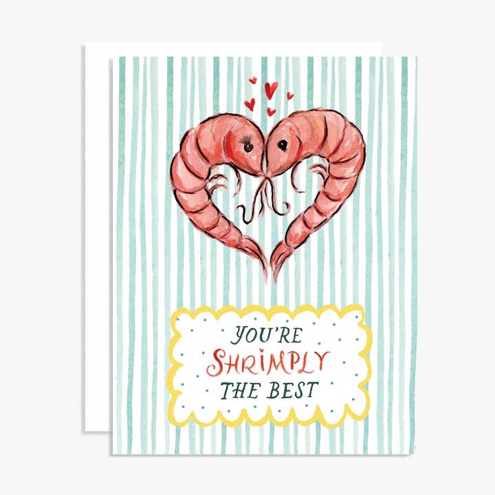 Shrimply The Best Greeting Card for wholesale by The Scribblist