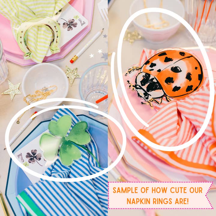 XO ACRYLICS | ACRYLIC STICKS - Wholesale Napkin Ring - TORTOISE SHELL GOURDS ACRYLIC NAPKIN RING COMBO 1