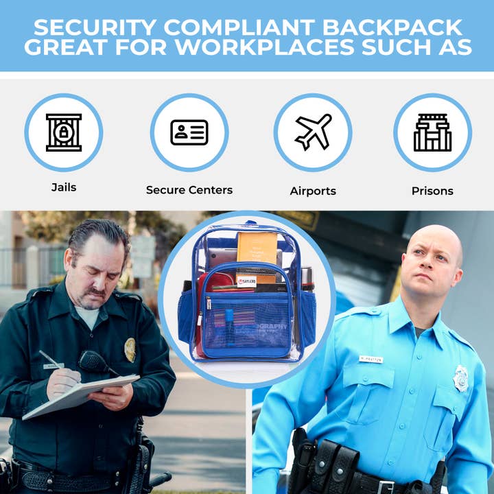 Rhino bleu Sac à dos transparent pour l'école XL | Top YKK® Zip | Blue Rhino en vente sur Faire4