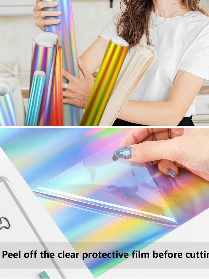 Holographisches glänzendes Regenbogenvinyl, 12 x 12 für den Großhandel von Crafting with CT