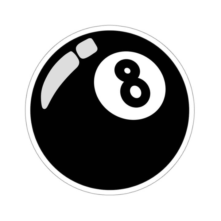 Black Preppy 8 Ball Sticker for wholesale by LivLearnLove