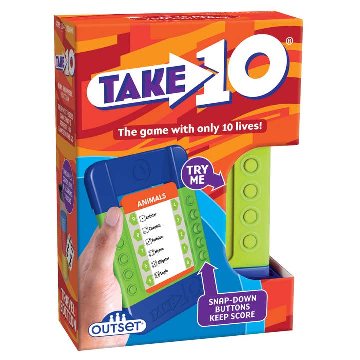 Take 10 – Travel Edition for wholesale by Outset Games and Cobble Hill Puzzles