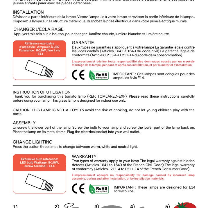 L'expressionist - Wholesale Accent/desk lamp - Tomato lamp to place or hang4