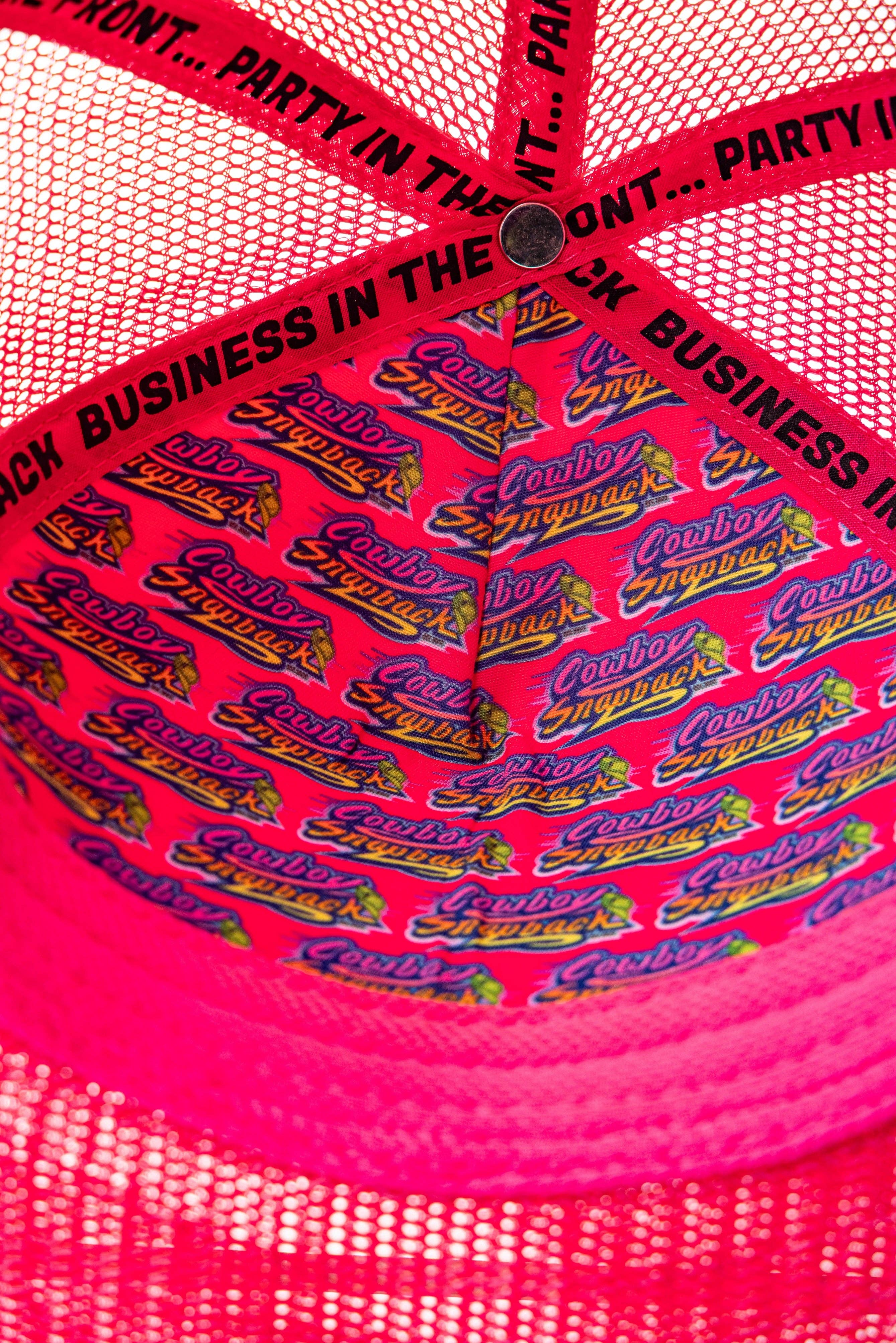 Cowboy Snapback - Wholesale Trucker Hat - Unisex - HOT PINK COWBOY SNAPBACK: 5 PANEL - BLANK4